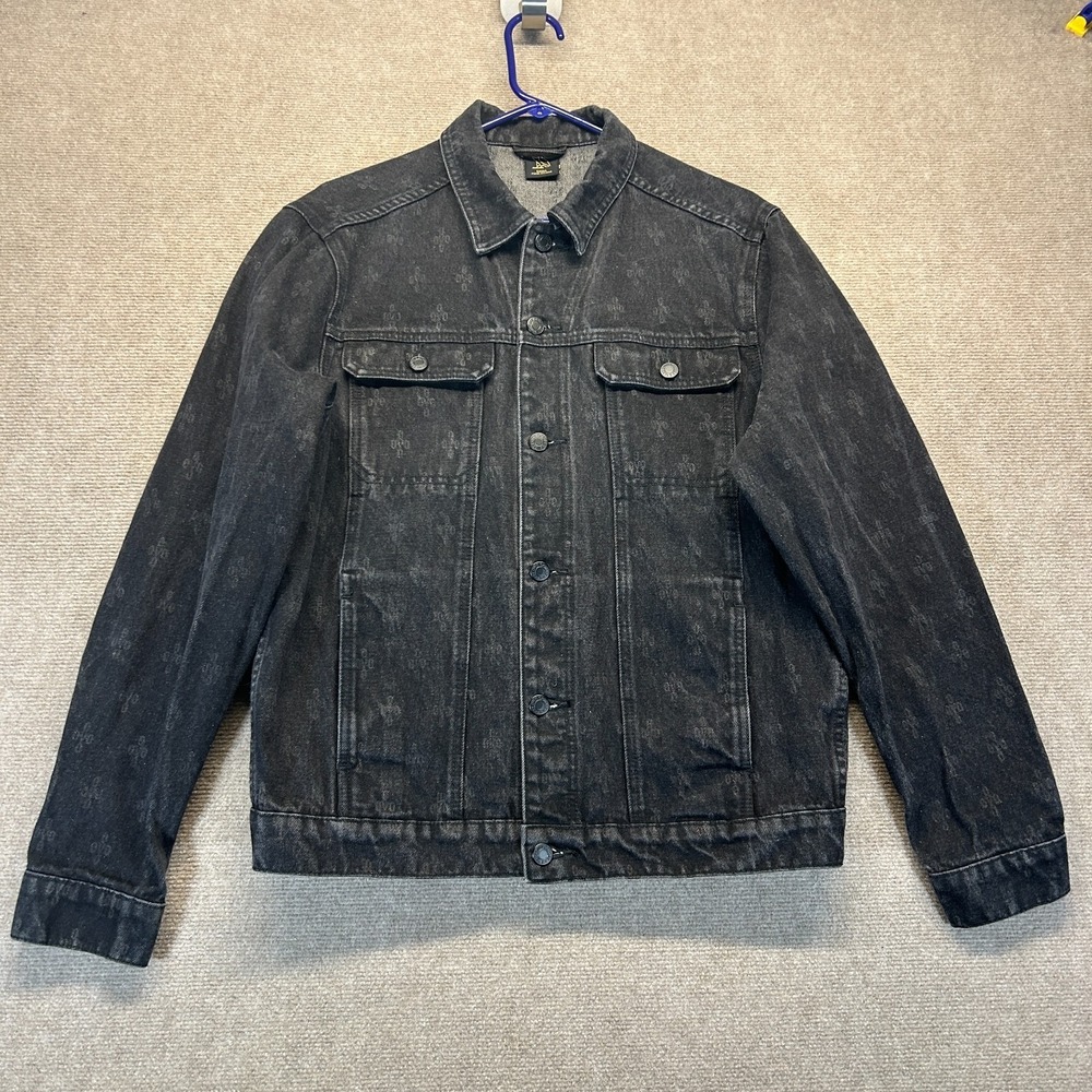 October's Very Own Denim Trucker Jacket Men's Small Black Monogram OVO Print